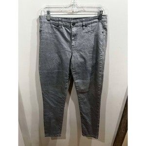 Calvin Klein Jeans Womens Size 29/8 Leggings Pewter Iridescent Silver Goblincore